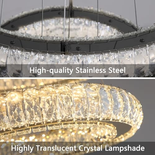LED Ring Chandelier - min 3.9" to max 78"