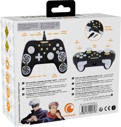 Nintendo Switch Jujutsu Kaisen Wired Controller Black