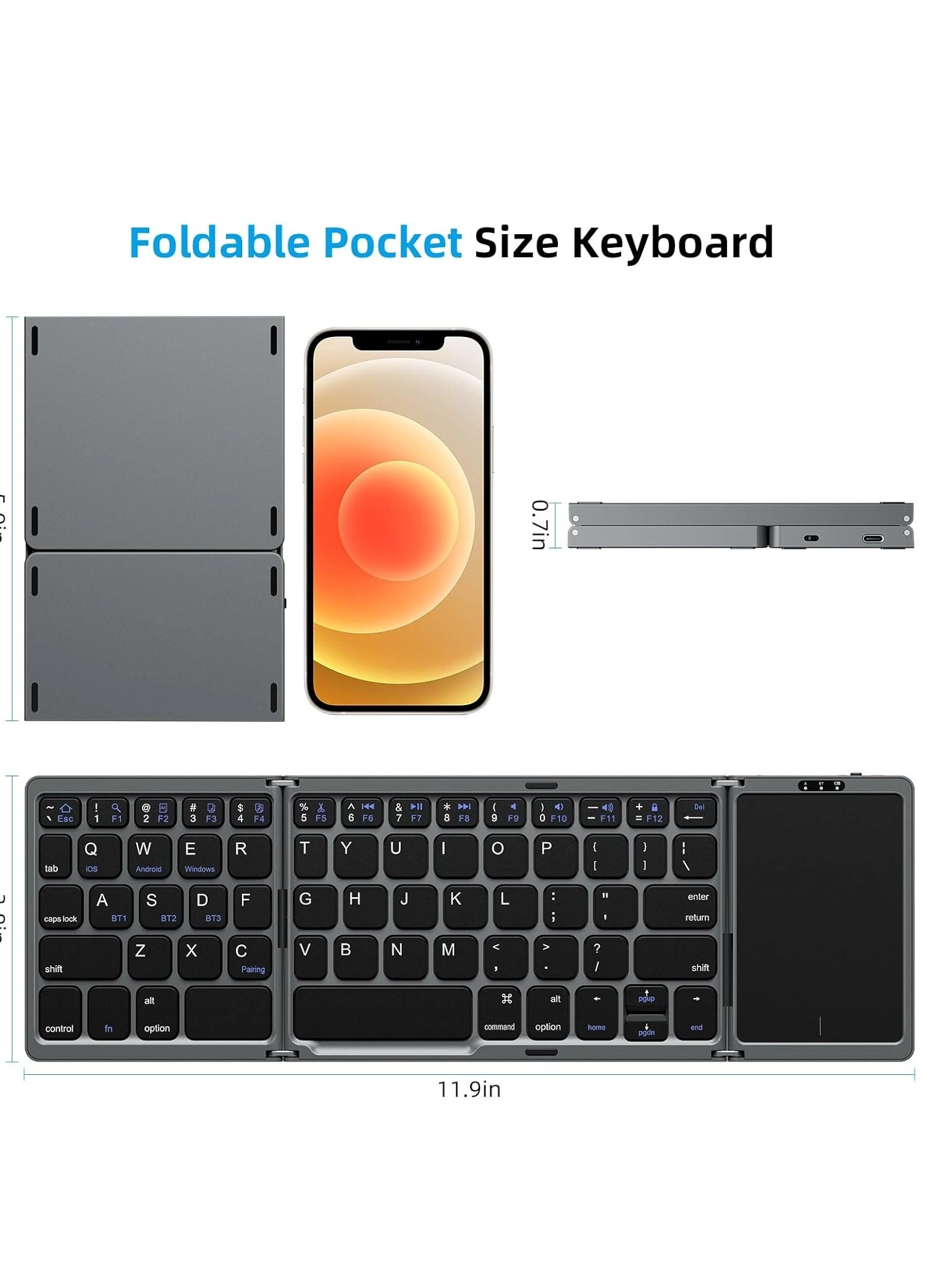 Foldable Bluetooth Keyboard - Wireless