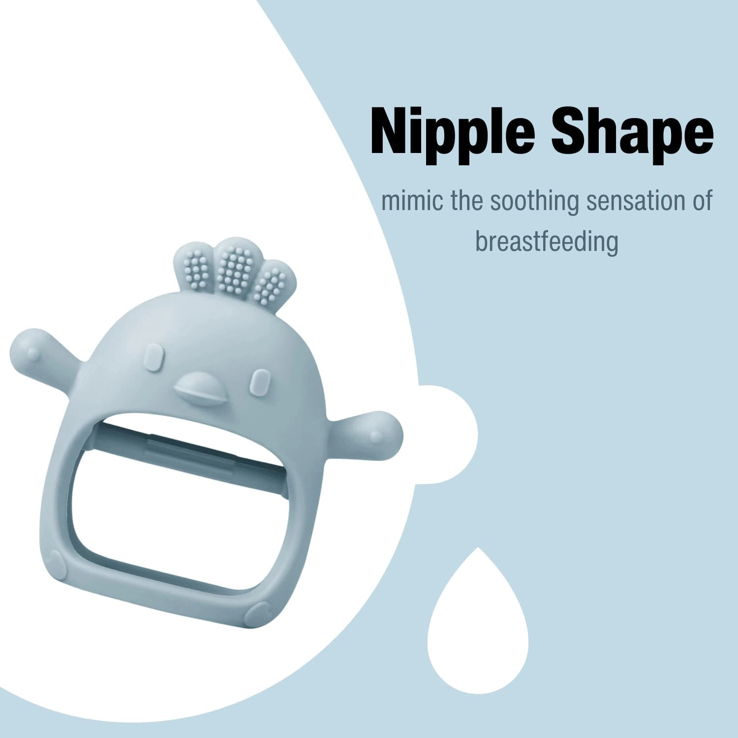 2 in 1 Teether - Beech Wood, Silicone