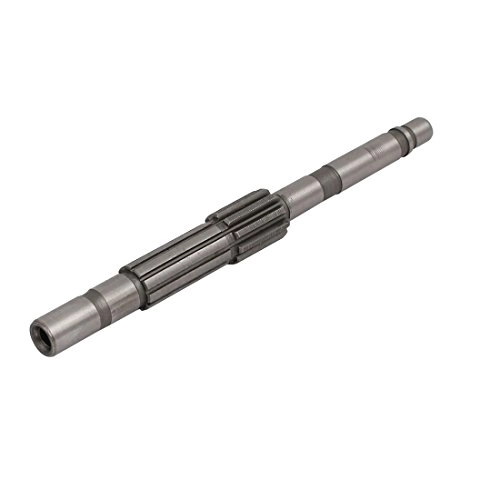 Spur Gear Spline Shaft - 11 x 110mm Silver Tone