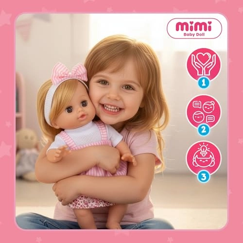 MiMi Newborn Doll - 30cm Sounds Sleep Eyes Ages 3+