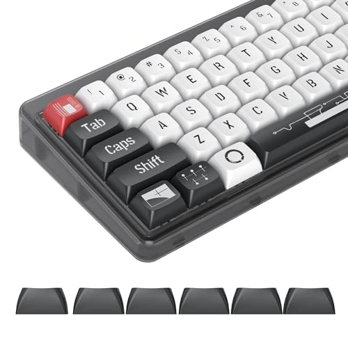 PBT Keycaps XDA Profile - 133 Keycaps Black-White