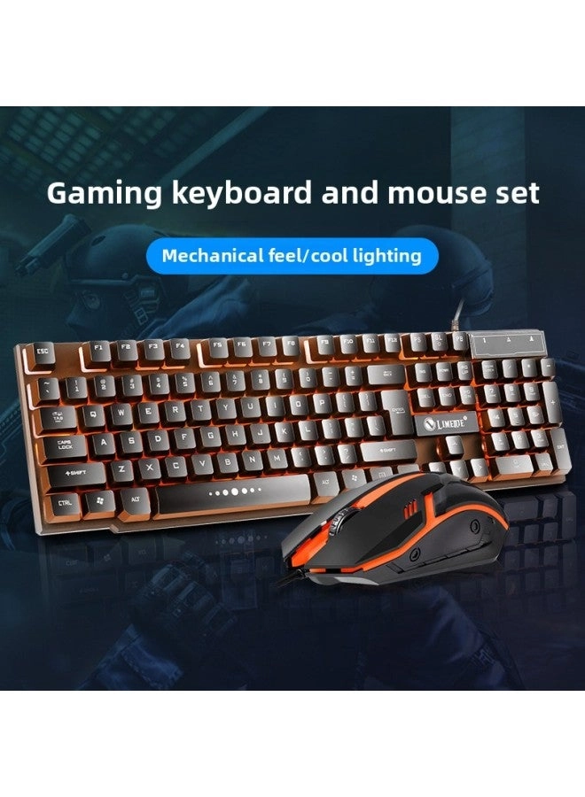 Mechanical Feel Keyboard And Mouse - Wired