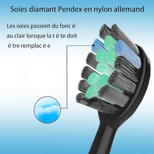 Brush Heads - Pack of 6 Compatible with My Variations Sonic Black