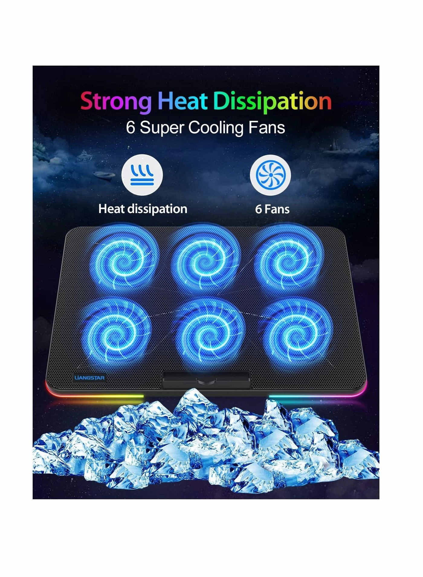 RGB Laptop Cooling Pad - 15-19in