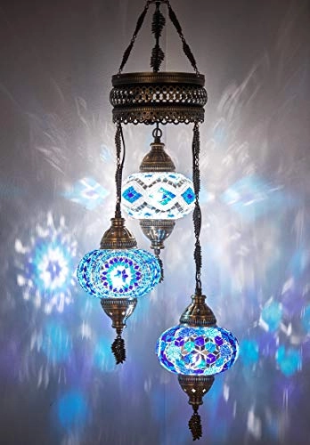 Turkish Moroccan Mosaic Ceiling Chandelier - 105 cm