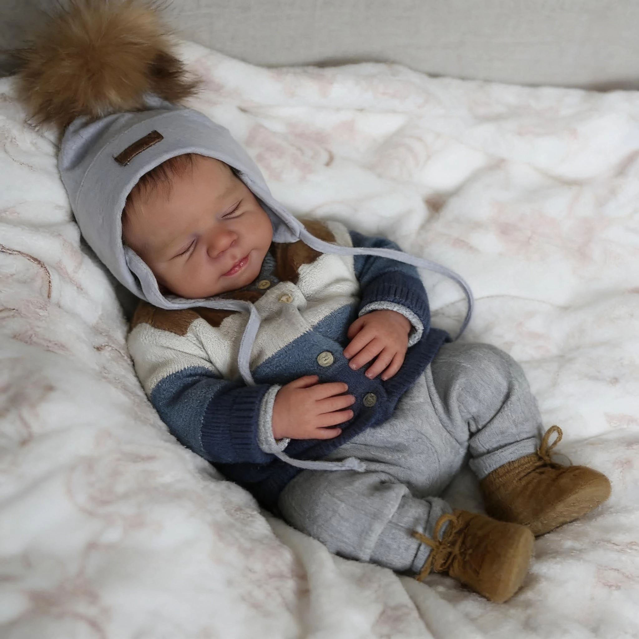 Reborn Baby Doll - 18 Inch Silicone Girl Sleeping Ages 3+