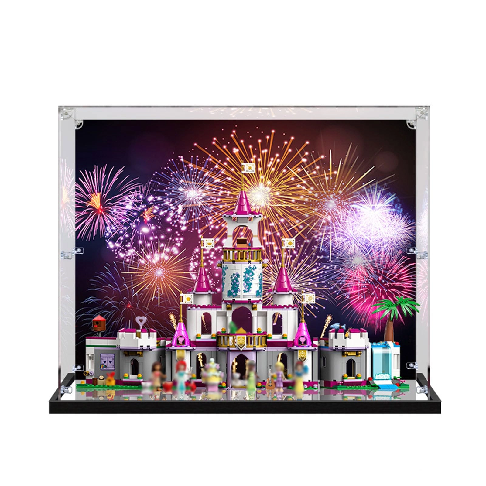 TIANQING Acrylic display case - 55 x 15 x 40 cm With Background+mirror