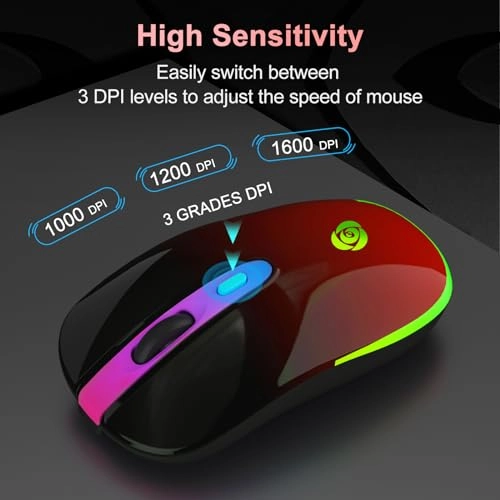 LED Slim Rechargeable Mouse - Wireless