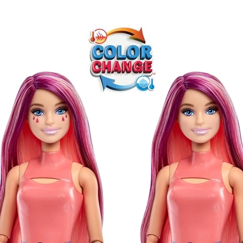 Barbie Pop Reveal Bubble Tea - Blonde with Dark Pink Highlights 8 Surprises Ages 3+