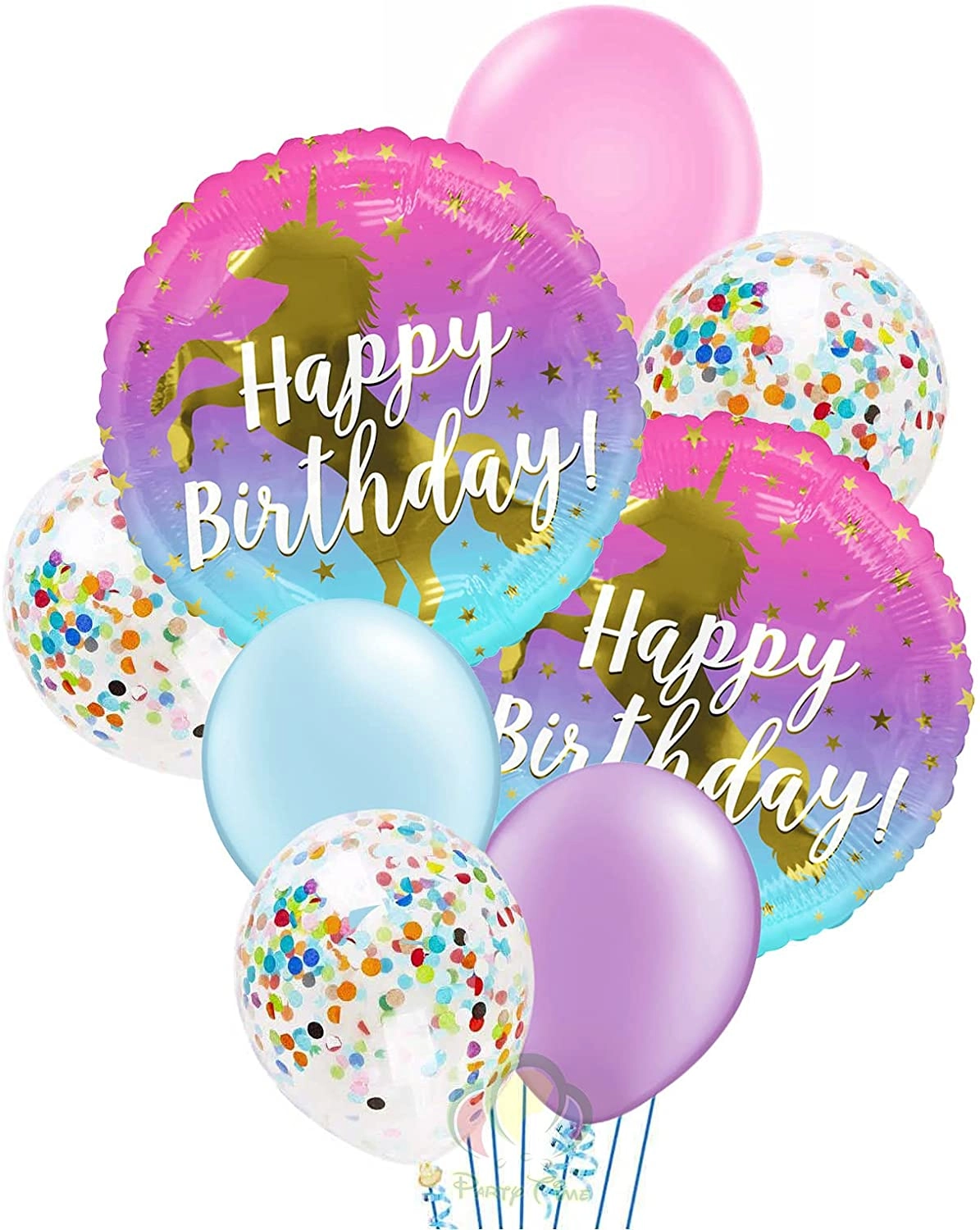 Unicorn Balloon Sets - Latex Foil Helium Happy Birthday Banner