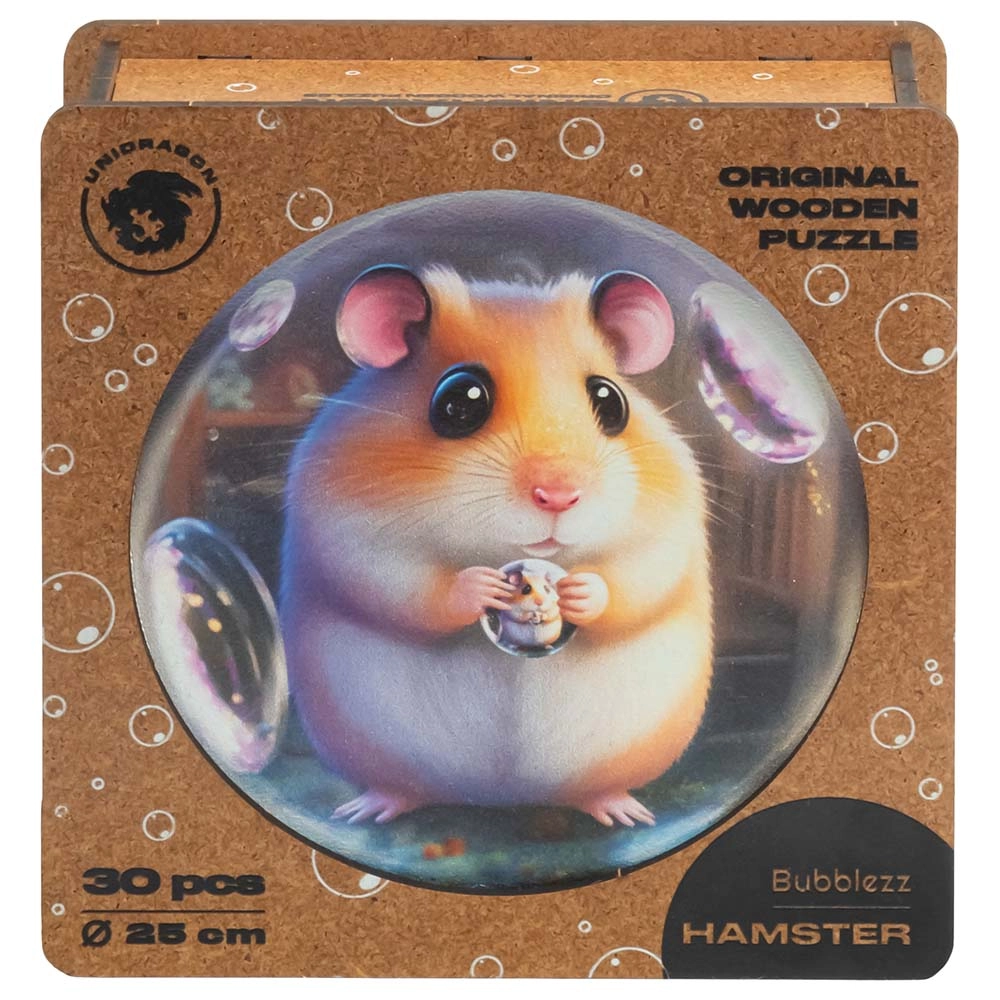 Unidragon Hamster Bubblezz Wooden Puzzle (4107390-Hamster_Bubblezz) - 30 pcs