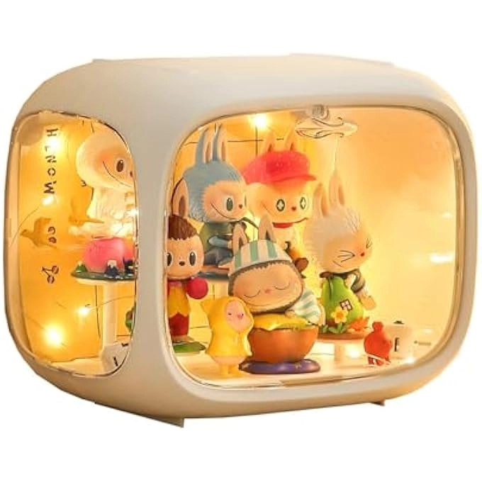 Generic DISPLAY CASE FOR FIGURES - Light Adjustable Stand Clear Acrylic