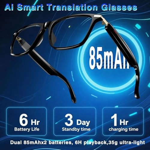 Ai Translator Smart Glasses - 164+ Language Translation AI Chat Deepseek R1 & Gemini-2.5