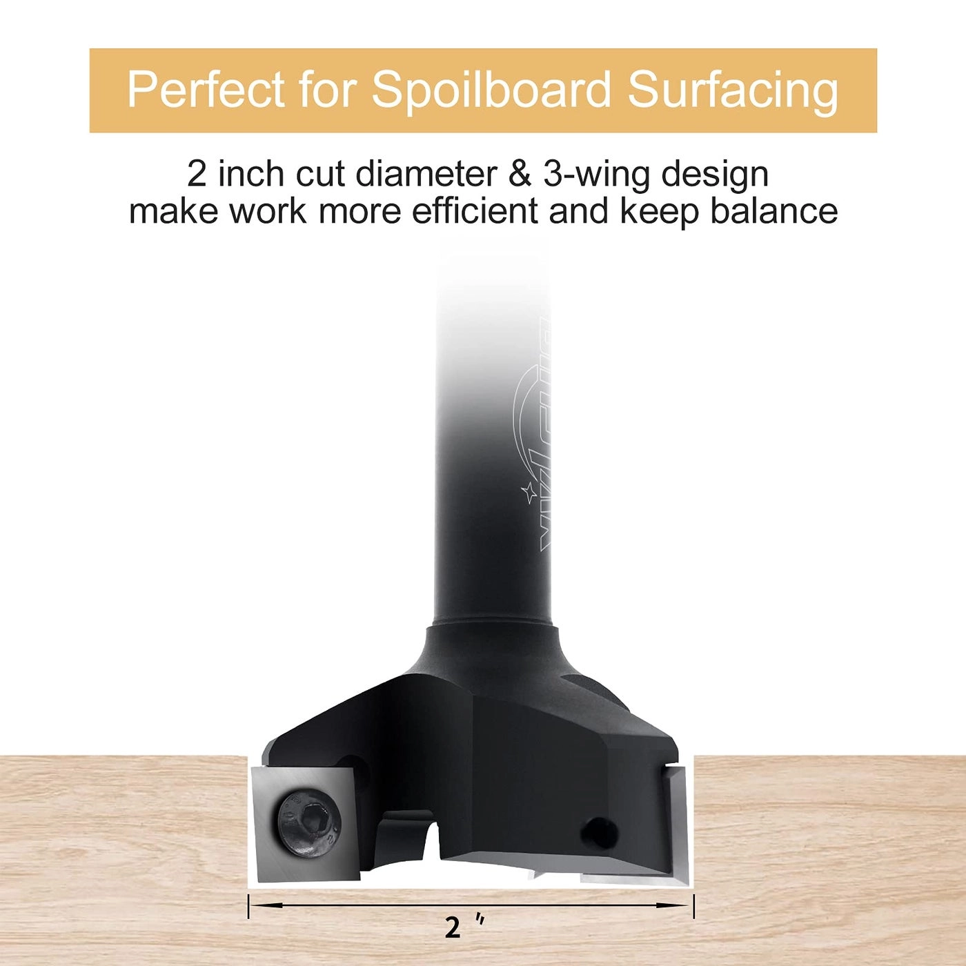 CNC Spoilboard Surfacing Router Bit - 2" 1/2"