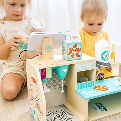 Wooden Cafe Barista Coffee Shop Playset - 35 pcs (EM-MD30602)