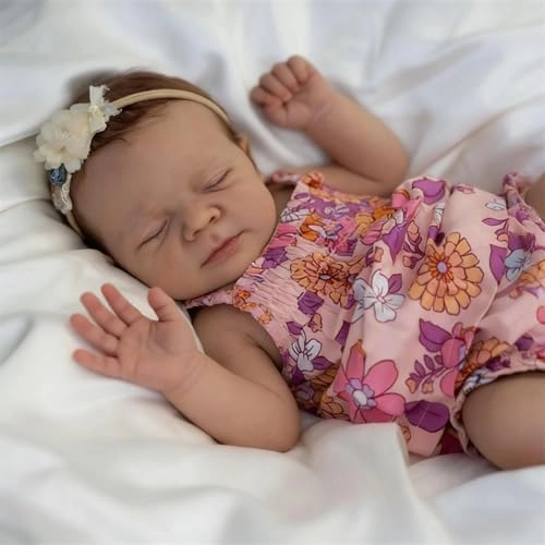 Reborn Baby Doll - 18 Inch Silicone Girl Sleeping Ages 3+