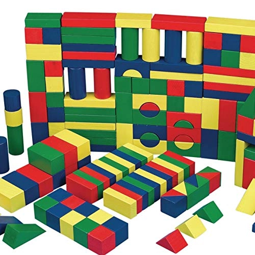 Colored Wooden Block Set - 65 pieces