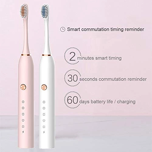 Sonic Toothbrush - 2 Brush Heads 5 Modes USB Charging