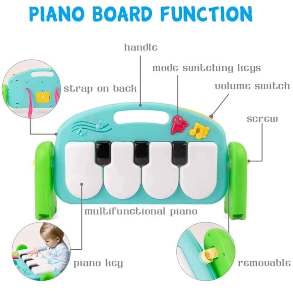 Baby Play Gym Round Piano Mat Activity Center - 0 month and above