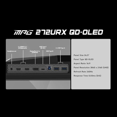 MPG 272URX QD-OLED - 3840x2160 27 Inches