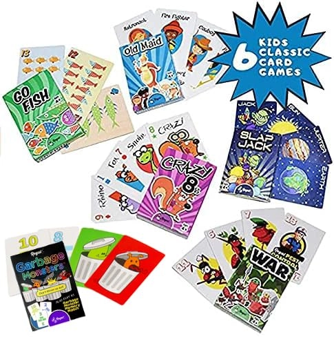 Old Maid + Go Fish + Slapjack + Crazy 8's + War + Silly Monster Memory Match