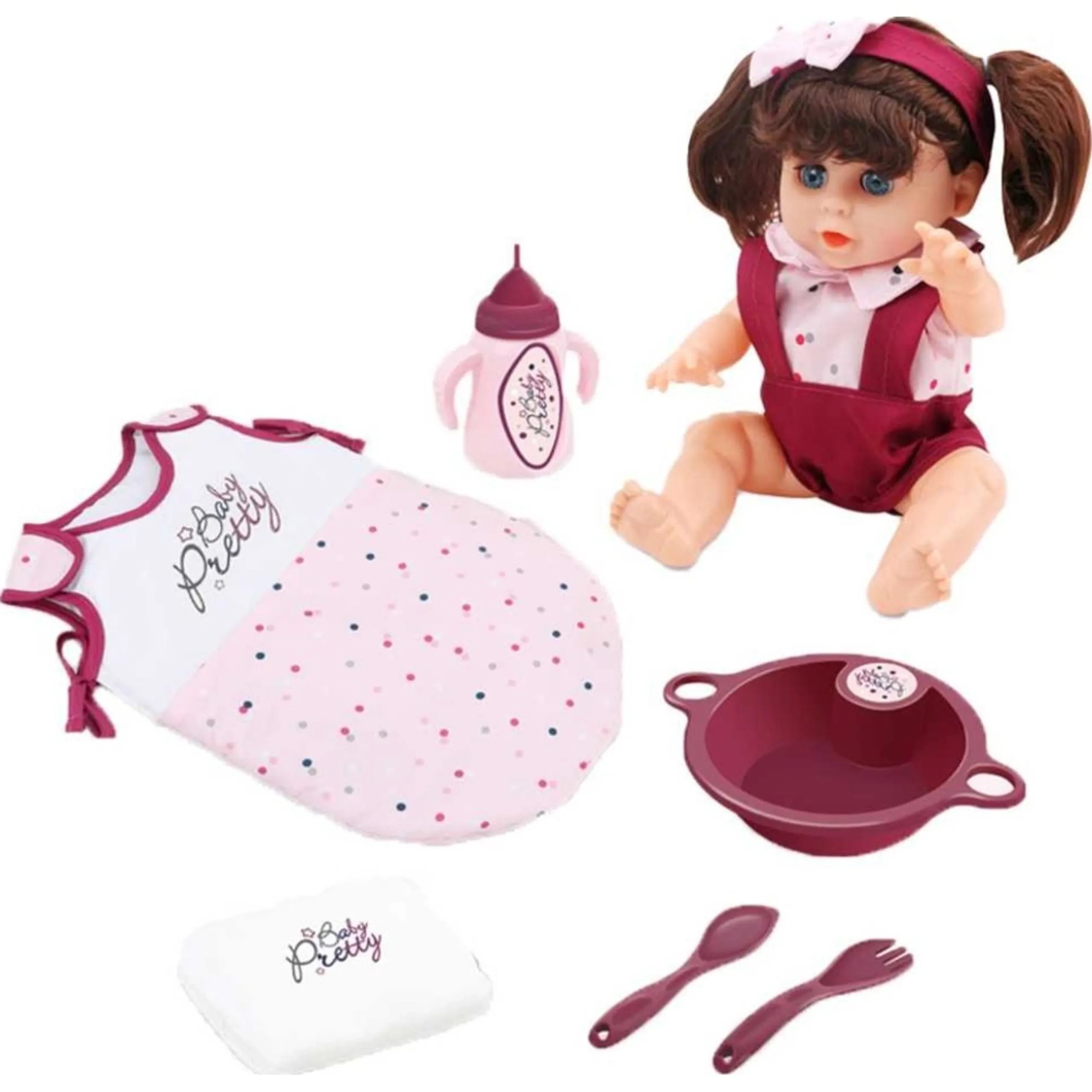 Kikibebe Interactive Potty Training Doll - 7 Pc With Accessories Set Ages 3+