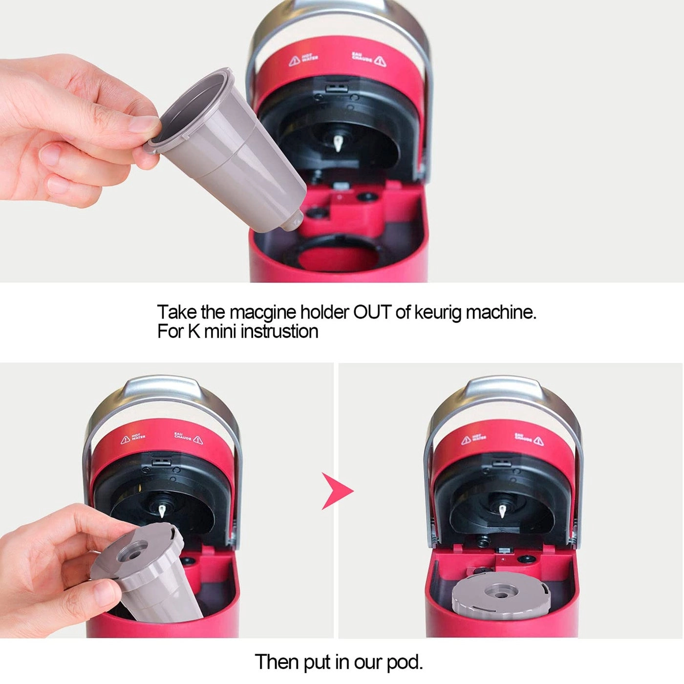 My K-Cup Reusable Coffee Filter - Fits B30 B40 B50 B60 B70 Series Gray 3 Pack