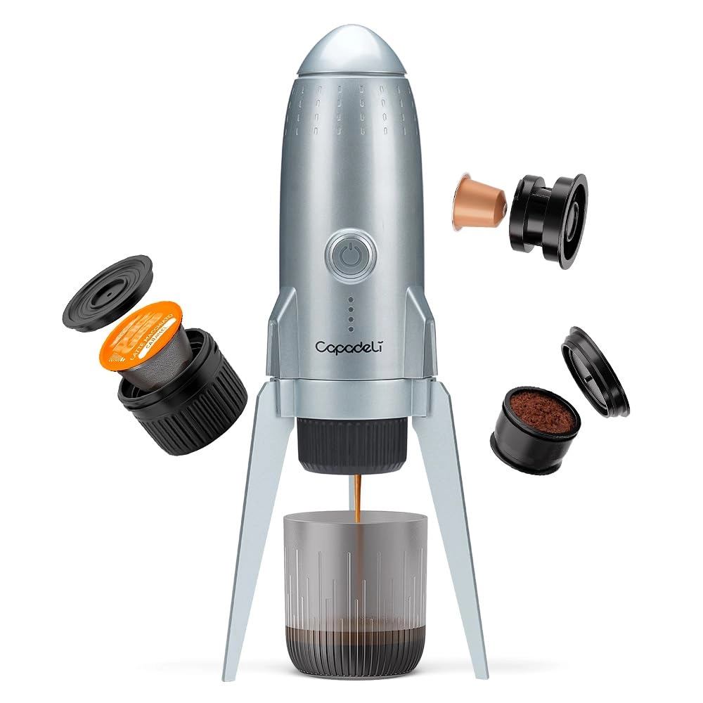 Portable Espresso Machine - 80 Milliliters ground coffee & Nes presso/DolceGusto capsule