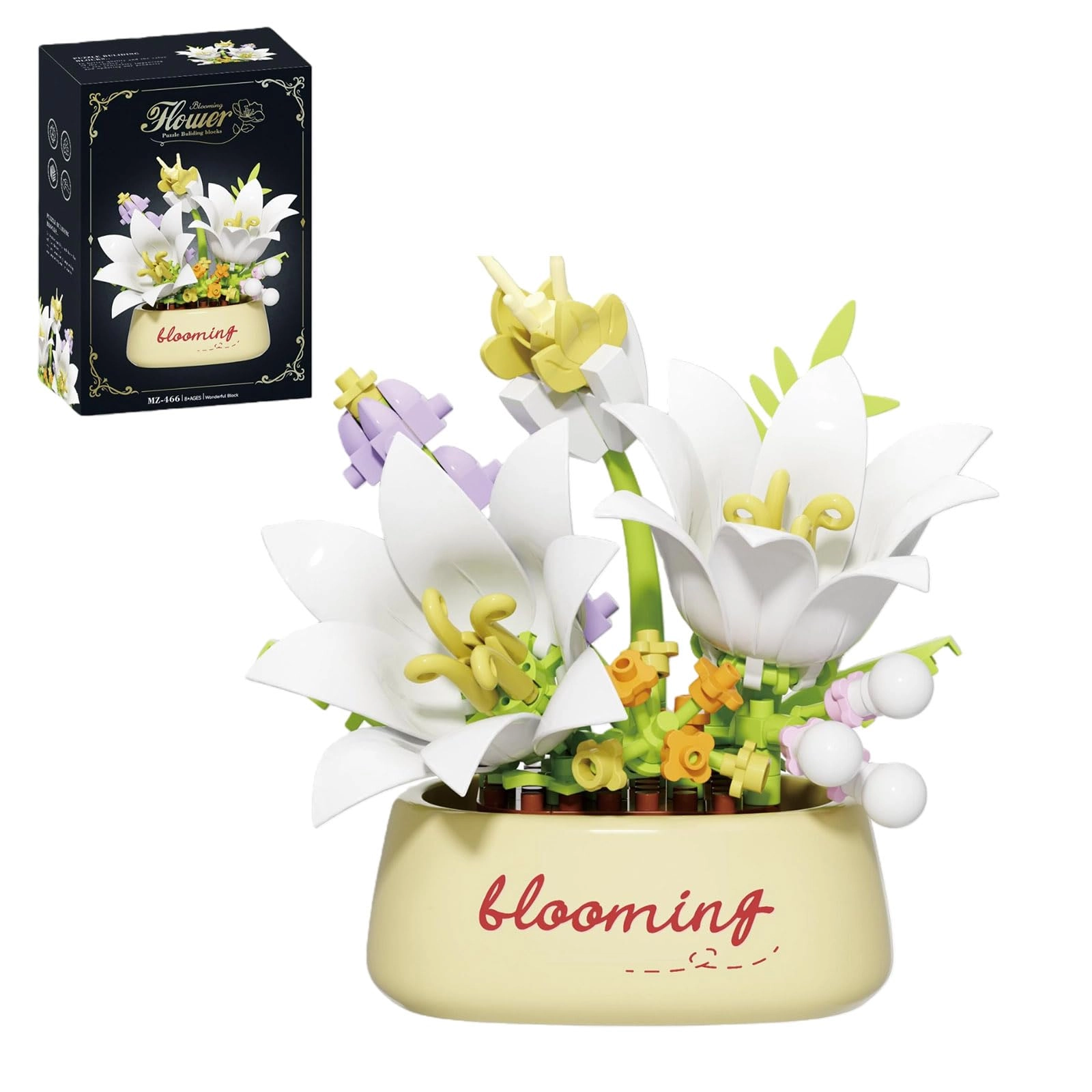 QISHOUTING Daffodil Flower Bouquet Mini Building Blocks - 130 pcs