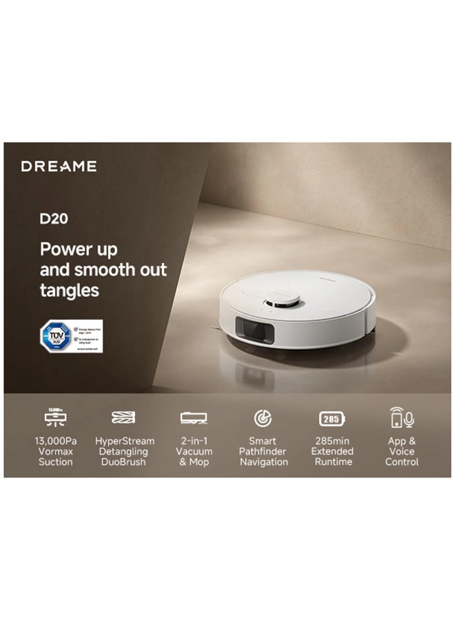 D20 Robot Vacuum - 2-in-1 Vacuum & Mop