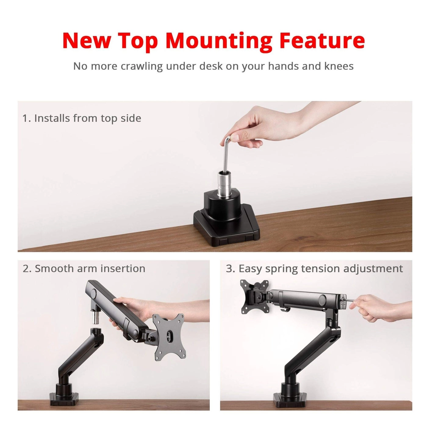 Single Monitor Arm Mount - Single 17in to 32in VESA 75x75mm 100x100mm