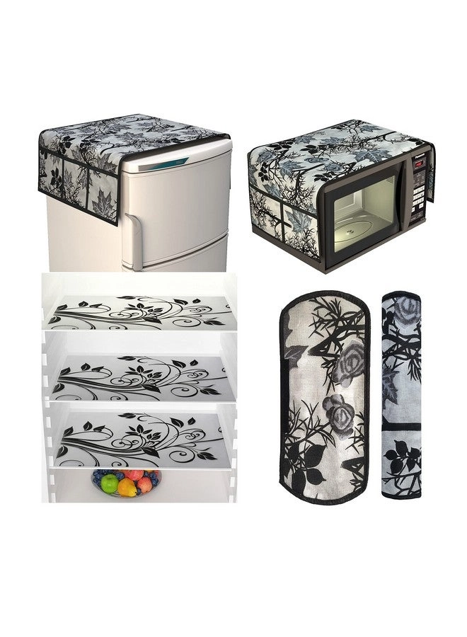 FACTCORE Fridge Top Cover - 1 Piece + Oven Cover - 1 Piece + Fridge Handle Cover - 2 Piece + Fridge Mats - 3 Pieces