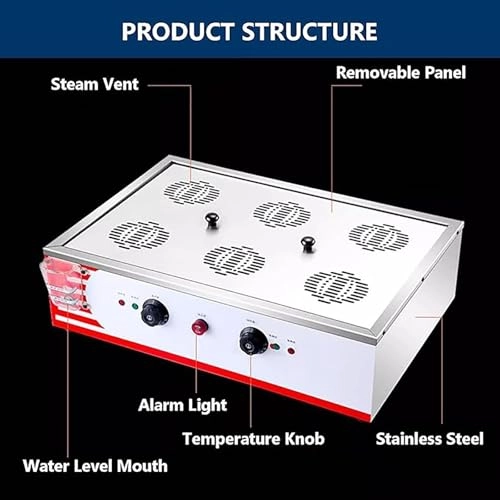 Electric Steamer - 2/4/6-Hole Commercial 30~110°C