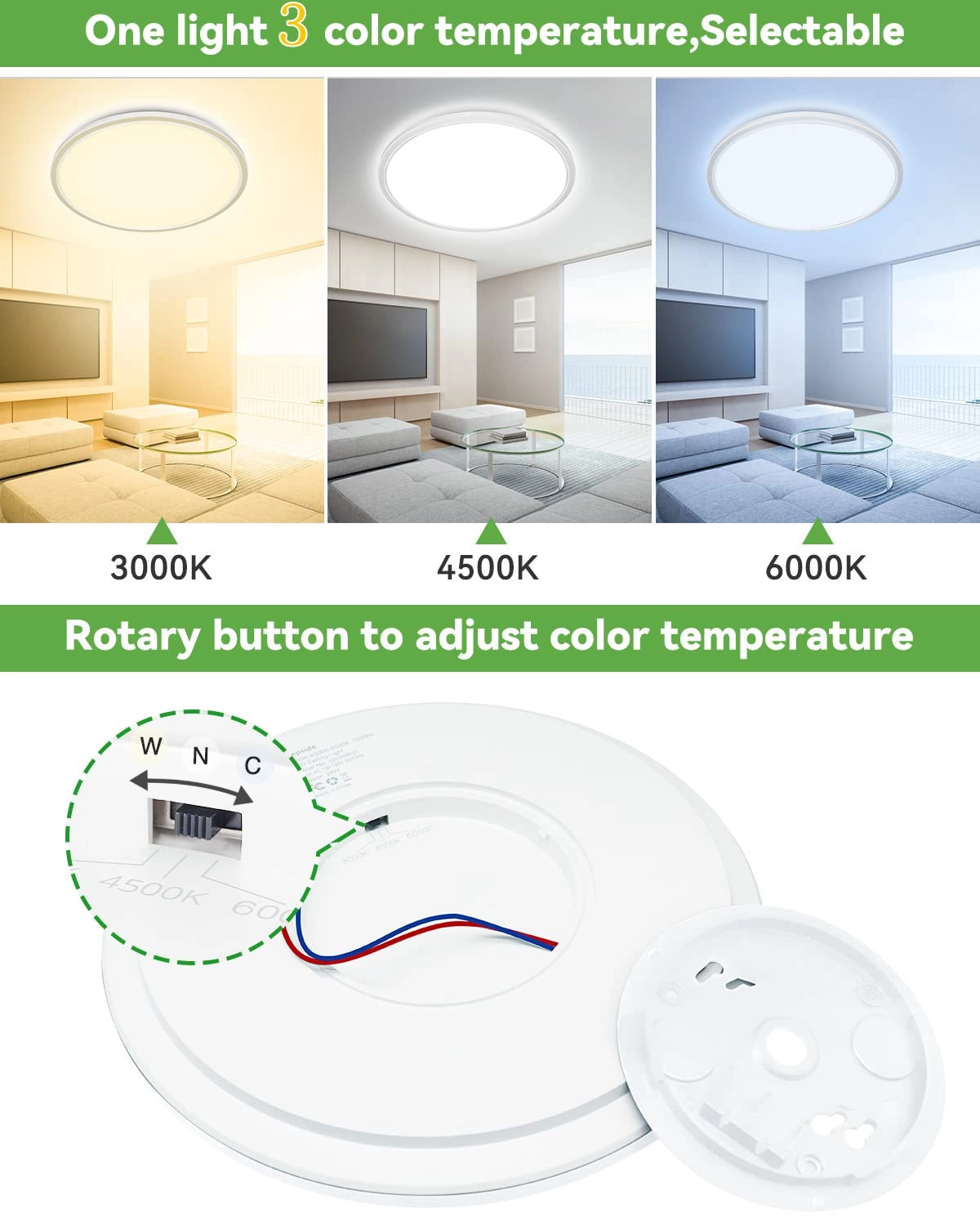 LED Ceiling Light - 3000K 4500K 6000K