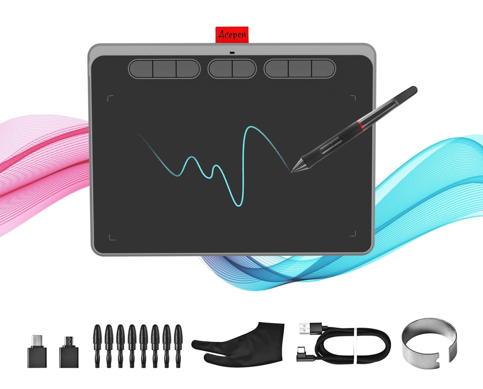 Acepen Digital Drawing Tablet - 9x6 Inch 8192 Levels