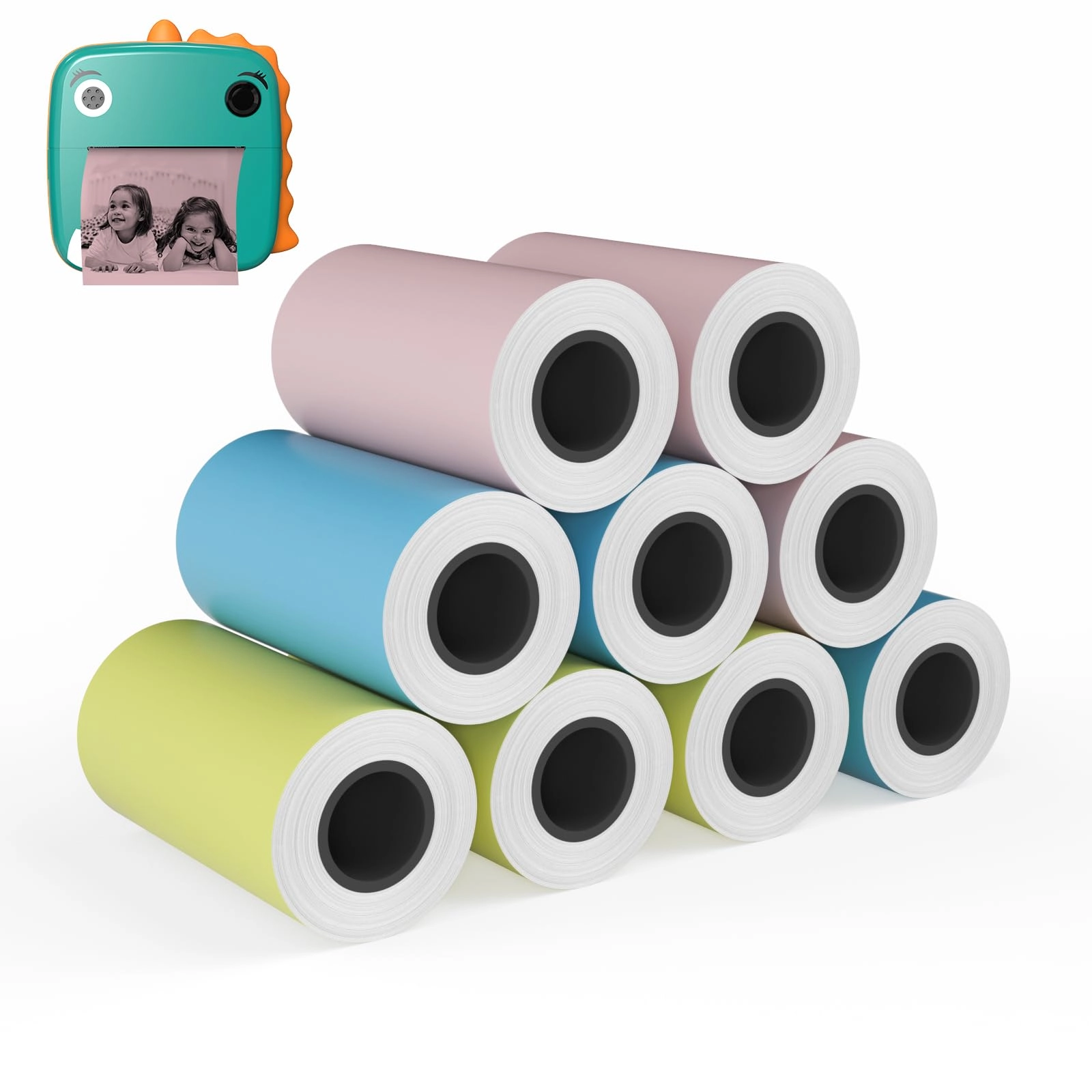 MFLABEL Kids Instant Camera Paper Refill - 9 Rolls 2.2"x1.1"