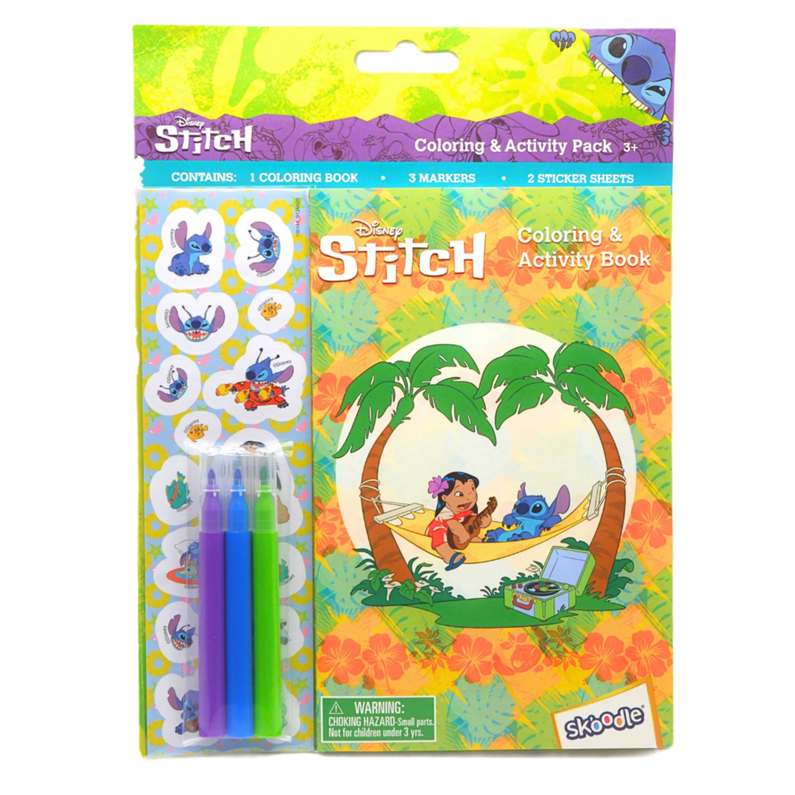 Stitch Coloring & Activity Set - 6 Pcs 3 Vibrant Markers
