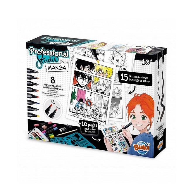 Professional Studio Manga Kit - 8 alcohol-based markers 1 pencil eraser