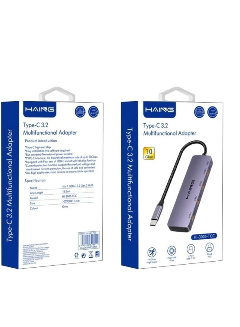 Haing TYPE-C USB3.2GEN 2 HUB - 4PORT
