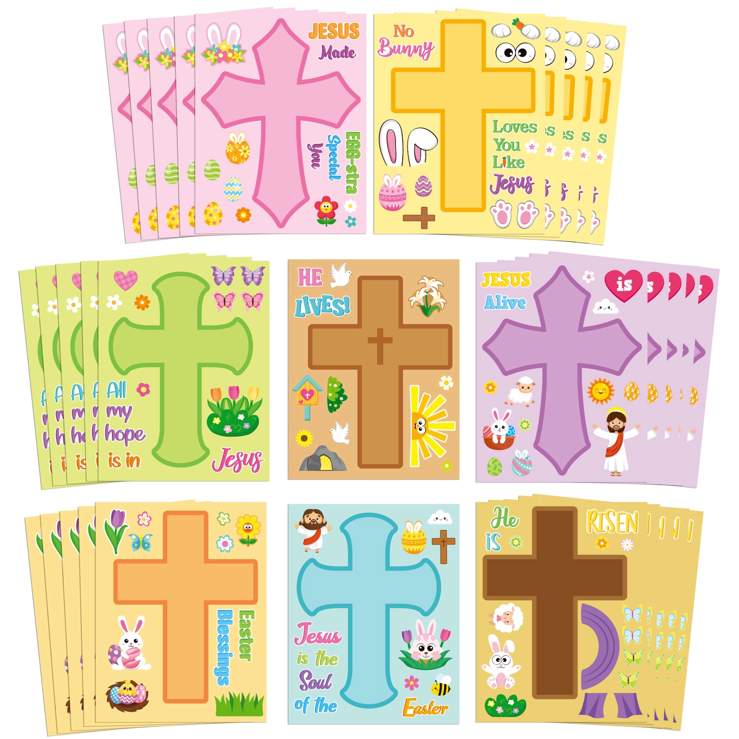 cy2side Easter Cross Face Sticker - 40