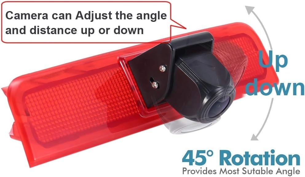 Rear View Mirror Monitor - 4.3 Inch Wired + Brake Light Camera - 1280 x 720 Night vision