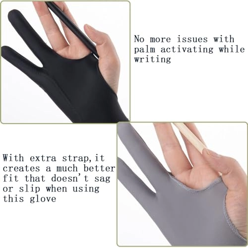 Artist Glove - 4 PCS 2 Finger 3-Layers Palm-Rejection