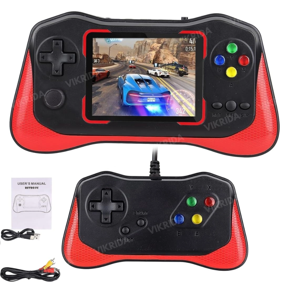 500 in 1 Classic Retro Games - 3.5-inch LCD 800mAh Rechargeable