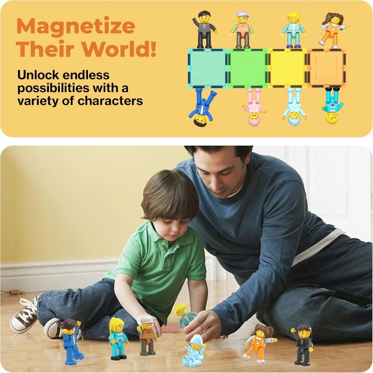 Magnetic Character Figures (ALGT-PTA03) 8 pcs