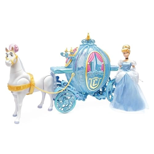 Cinderella Classic Doll & Carriage - Deluxe Set Pumpkin Carriage Light-Up Walking Horse
