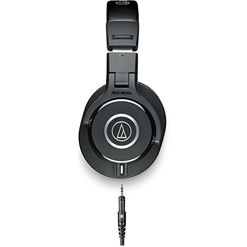 ATH-M40x Wired Headphone + Headphone Sanitizer Spray + Microfiber Cleaning Cloth + Screw On Adapter + Carrying Pouch + Straight Cable + Coiled Cable
