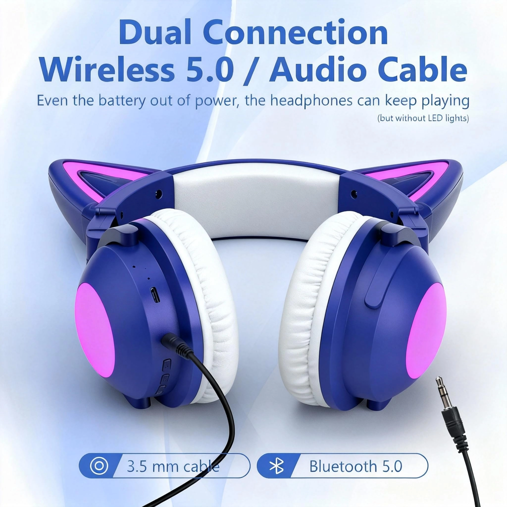 Cat Ear Bluetooth Headphones Wireless Headphone