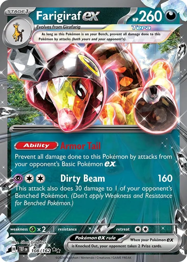 Pokémon Pokemon Farigiraf ex 108/162 - 1pcs